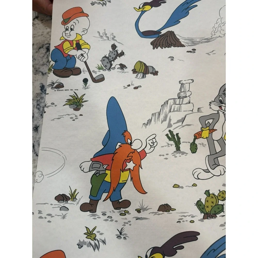 1978 Open Roll VTG Looney Tunes Wall Paper Wile.Coyote Bugs Bunny Yosemite Sam
